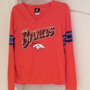 Long sleeve Denver Bronco ladies tee